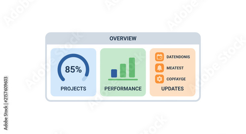Circular progress indicator with percentage display flat vector illustration on light blue