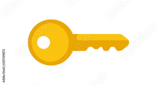 A yellow key illustration features a simple flat design against a white background