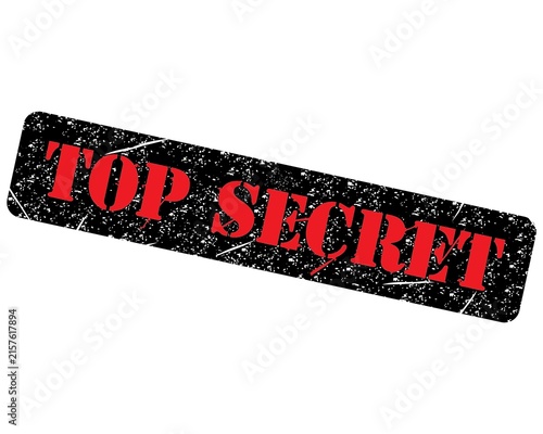 Top secret illustration. White background image top-secret text, vector illustration.