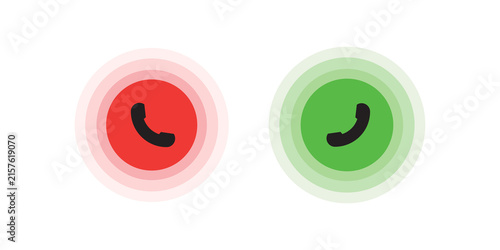 Bild auf Leinwand Answer and decline phone call buttons