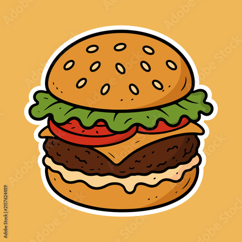 hamburger vector illustration retro style