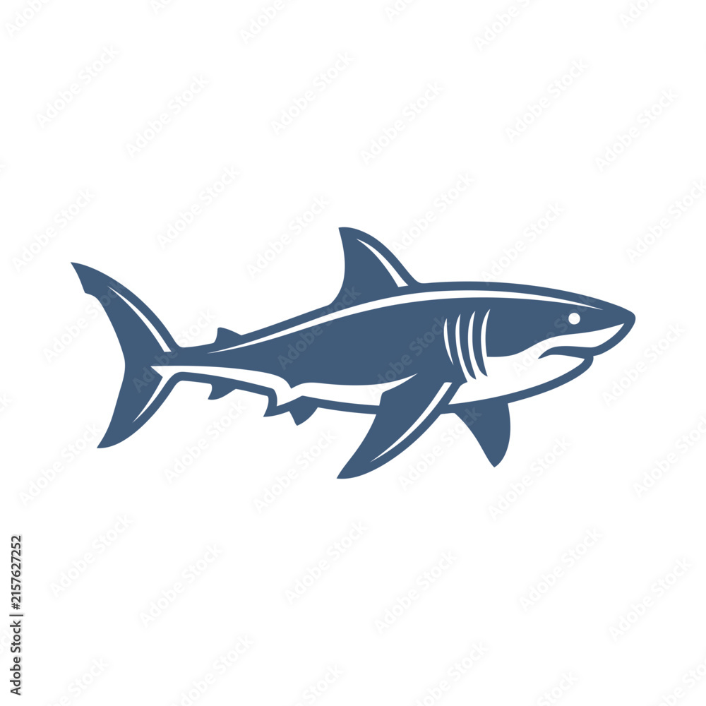 Obraz premium Stylized illustration of a shark in a minimalist design.