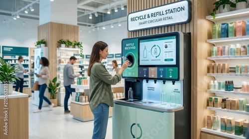 Modern Refill Station for Sustainable Shopping in Retail Environment