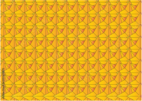 Картината върху платно Geometric yellow pattern vector, abstract golden tessellation background, repeat