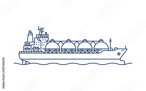 LNG Carrier Ship Outline Vector Illustration