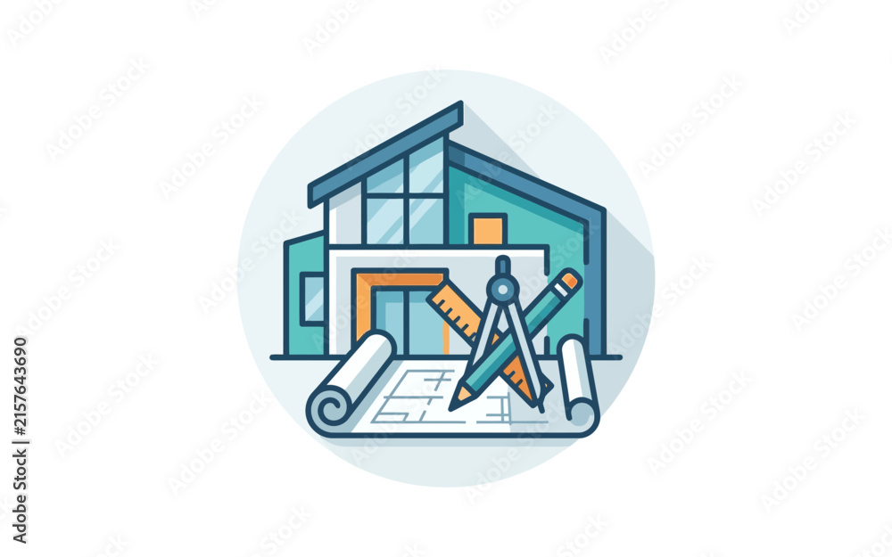 Obraz premium Architectural House Design Icon