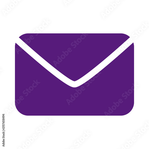 Purple envelope icon representing email communication and digital messaging services design transparent background