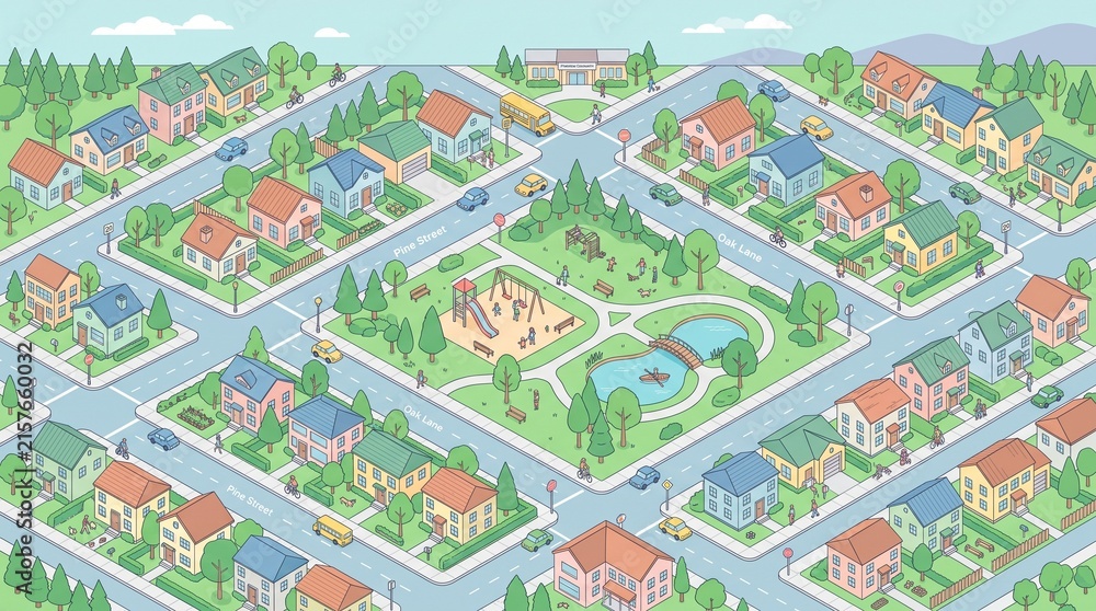 Fototapeta premium residential neighborhood vector