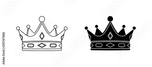 Photography Royal Crown Icons, Royalty Symbol, King Queen Symbol, Monarch Emblem, Vector Set