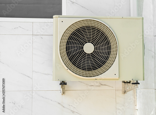 Cuadro en lienzo Air conditioner air compressor cold electric fan cooling temperature external on