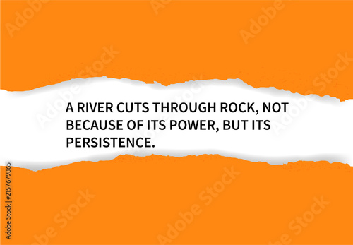 Obraz na plátně Inspirational quote about persistence and determination on a vibrant orange back