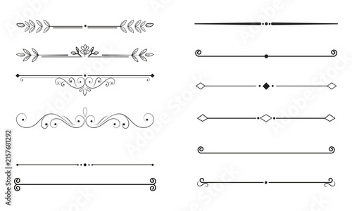 Fotografía Decorative Ornamental Text Dividers and Flourish Separators Set