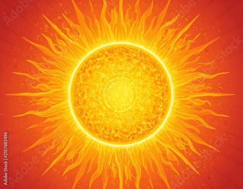 Radiant golden sunburst with warm orange glow background.