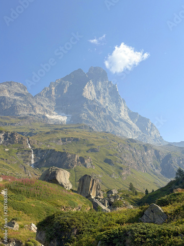mountain peaks in the alps, monte cervino, italy