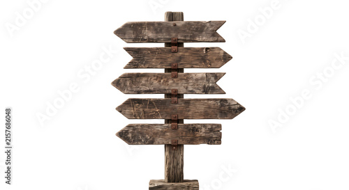 Obraz na plátně Rustic wooden directional sign post with multiple arrows