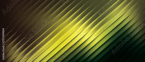 Cuadro en lienzo Ribbed abstract yellow and green diagonal stripes textured background