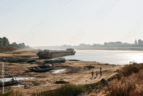 Generative AI - extremely low level of water in rivers in European countries due to heatwaves and climate change