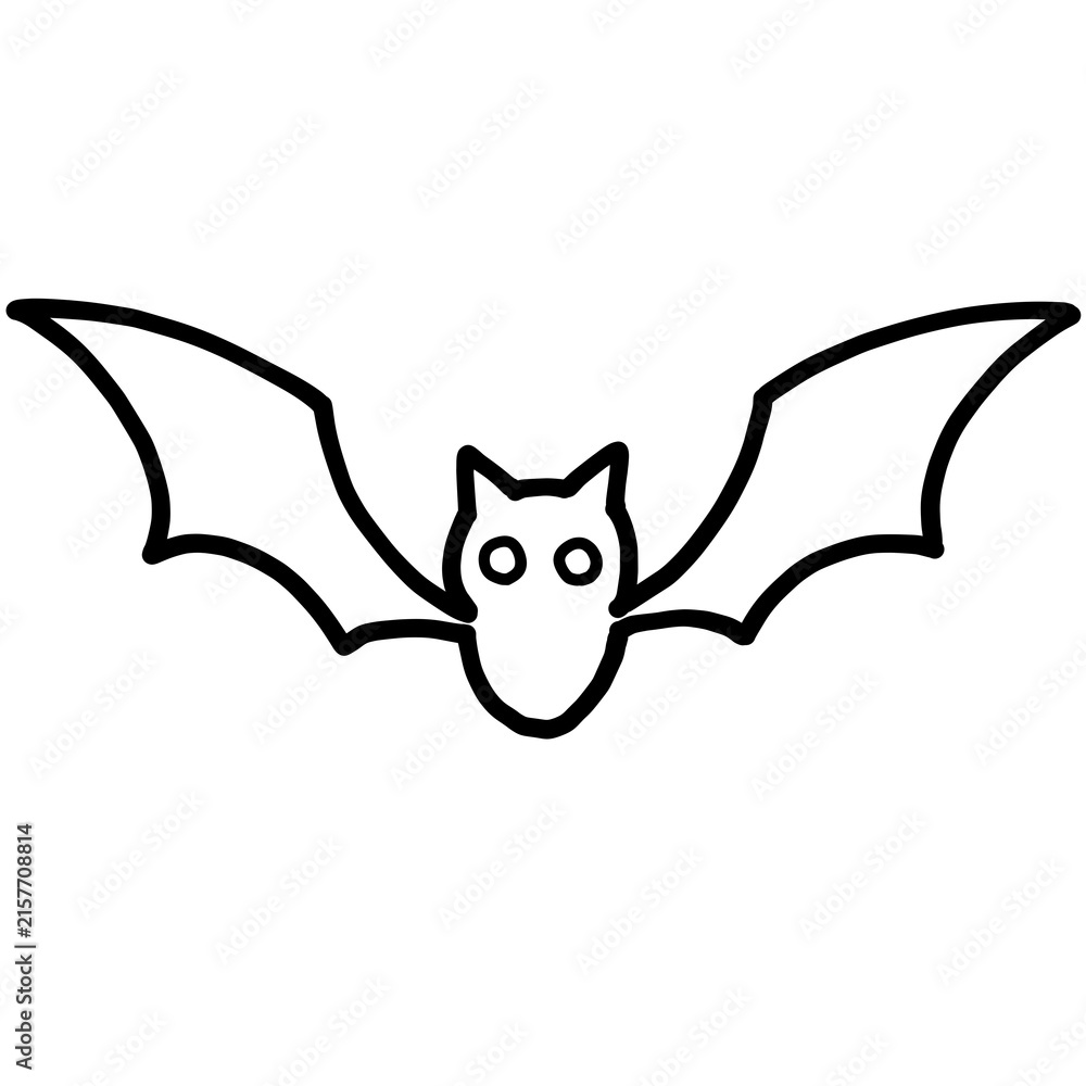 Fototapeta premium ハロウィンの蝙蝠のイラスト(線画)
