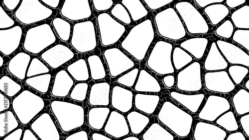 Abstract Black and White Cracked Stone Mosaic Seamless Pattern Background