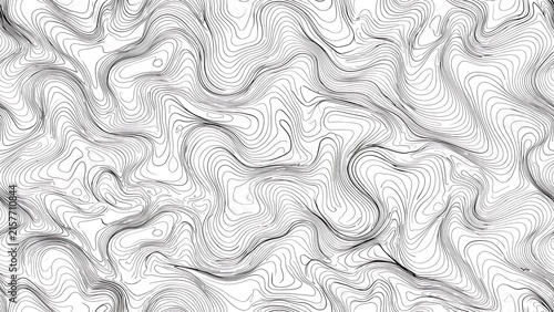 Seamless Topographic Contour Line Abstract Pattern Background