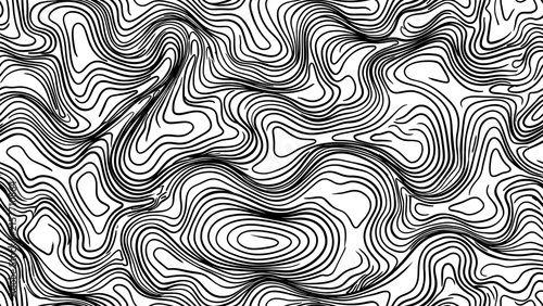 Seamless Topographic Flow Contour Line Abstract Pattern Background