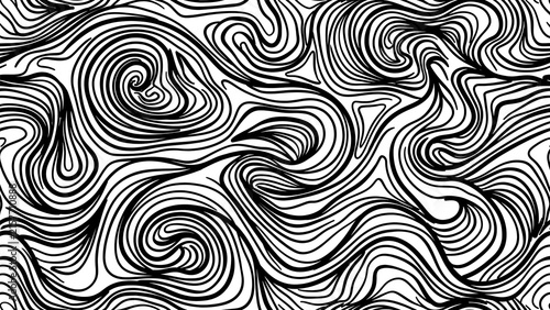 Seamless Abstract Swirl Topographic Contour Line Pattern Background