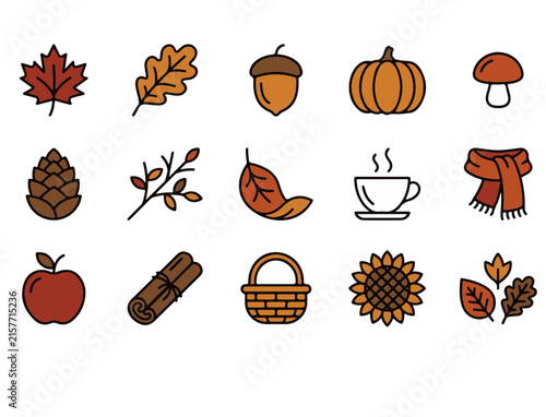autumn icons set