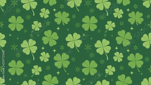 Fresh green clover leaves background texture for St Patrick's Day design elements