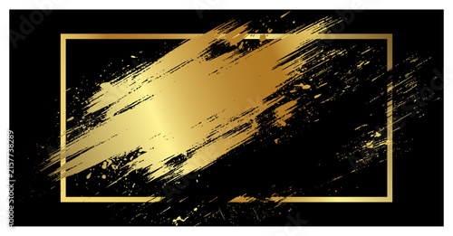 abstract golden brush marks, gold stain, golden brush stroke. luxury background. metalic