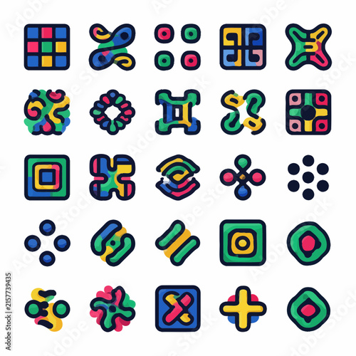 Diverse Abstract Geometric Icons Collection