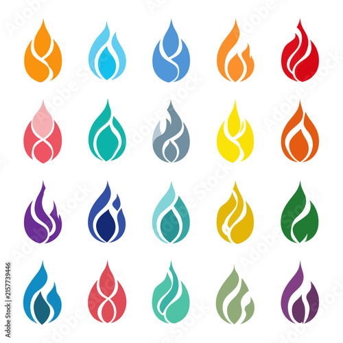 Diverse Flame Icon Collection for Modern Design