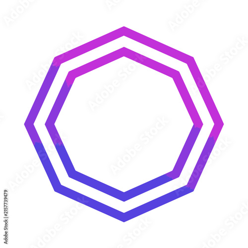 Double Octagon Shape With Purple Blue Gradient