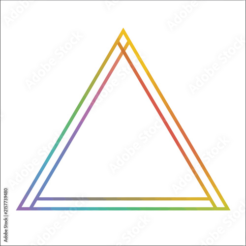 Double Outline Triangle with Rainbow Gradient
