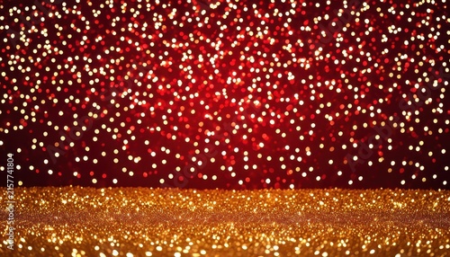 Festive Red and Gold Glittering Lights for Celebration and Party Decor
