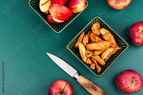 Cinnamon dried apple bites.