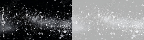 Canvas Print Realistic falling snowflakes and winter blizzard particles overlay