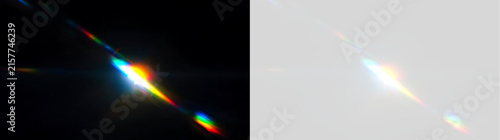 Obraz na płótnie Optical prism lens flare with spectral rainbow refraction