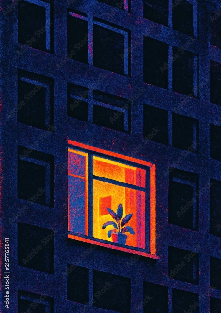 Fototapeta premium Vibrant window plant glow