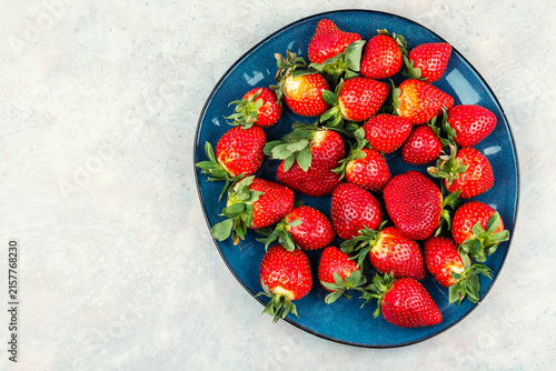 Strawberries with Green Leaves