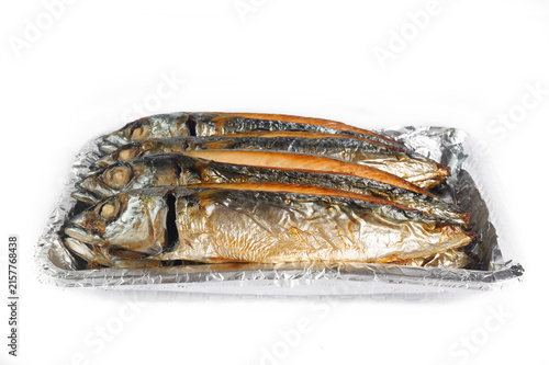 Saba grilled on white background