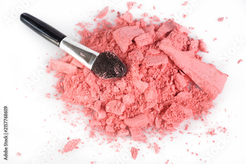 Pressed powder on white background