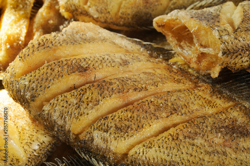close up of fried gourami fish background