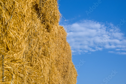 Straw wall and blue sky