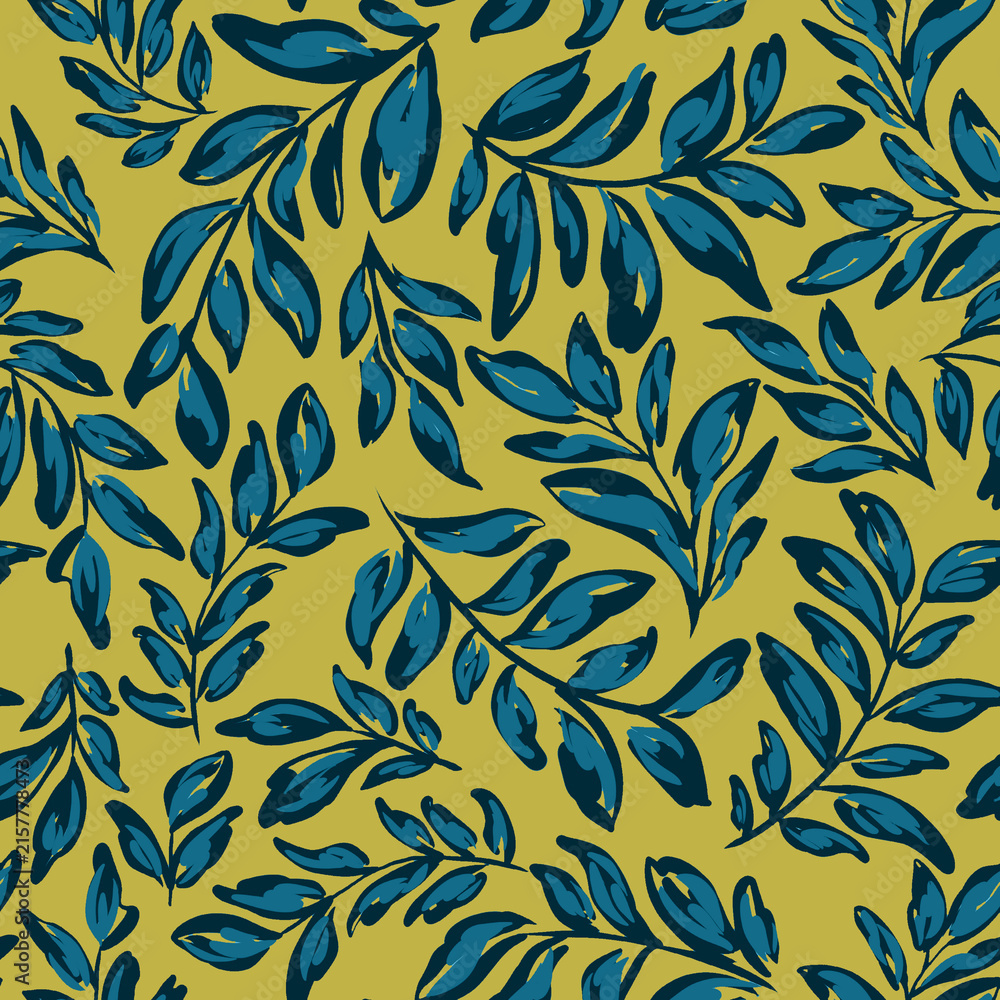 seamless floral pattern with leaves