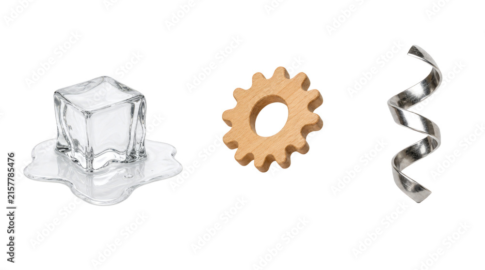 Collection of abstract objects on a transparent background