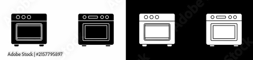 oven icons with different design variations for graphic and web use