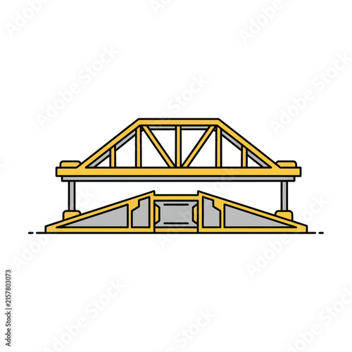 Obraz na płótnie Industrial Gantry Crane and Bridge Truss Vector
