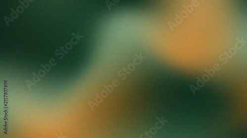 Abstract dark green and orange gradient background with soft grainy texture