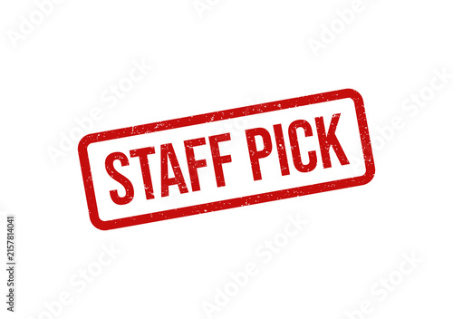 фотографія Red staff pick rubber stamp seal icon
