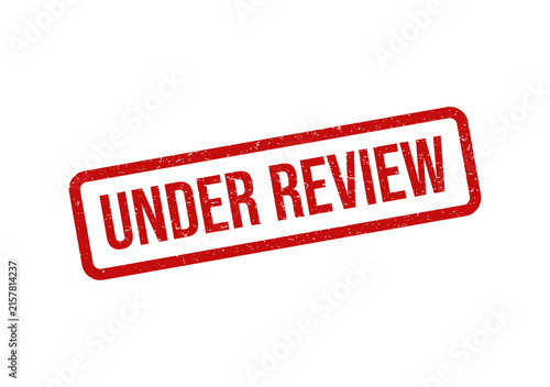 Red under review rubber stamp seal